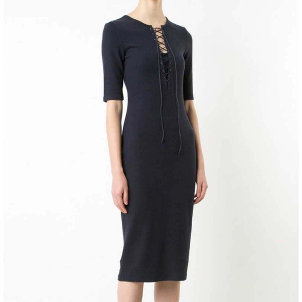 DEREK LAM 10 CROSBY Ribbed Midi Dress